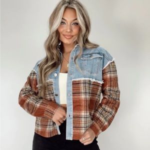 Plaid Jean Shacket